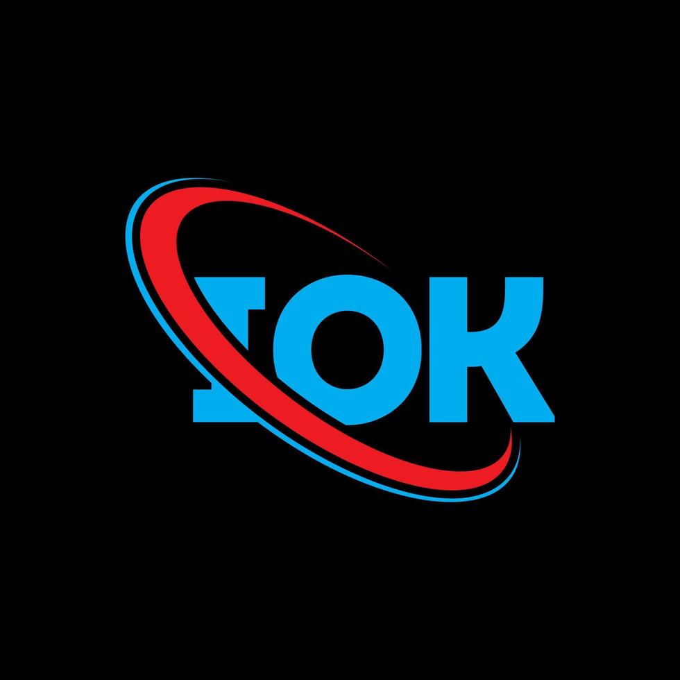 logotipo do iok. carta ok. design de logotipo de carta iok. iniciais iok logotipo ligado com círculo e logotipo monograma maiúsculo. iok tipografia para marca de tecnologia, negócios e imóveis. vetor