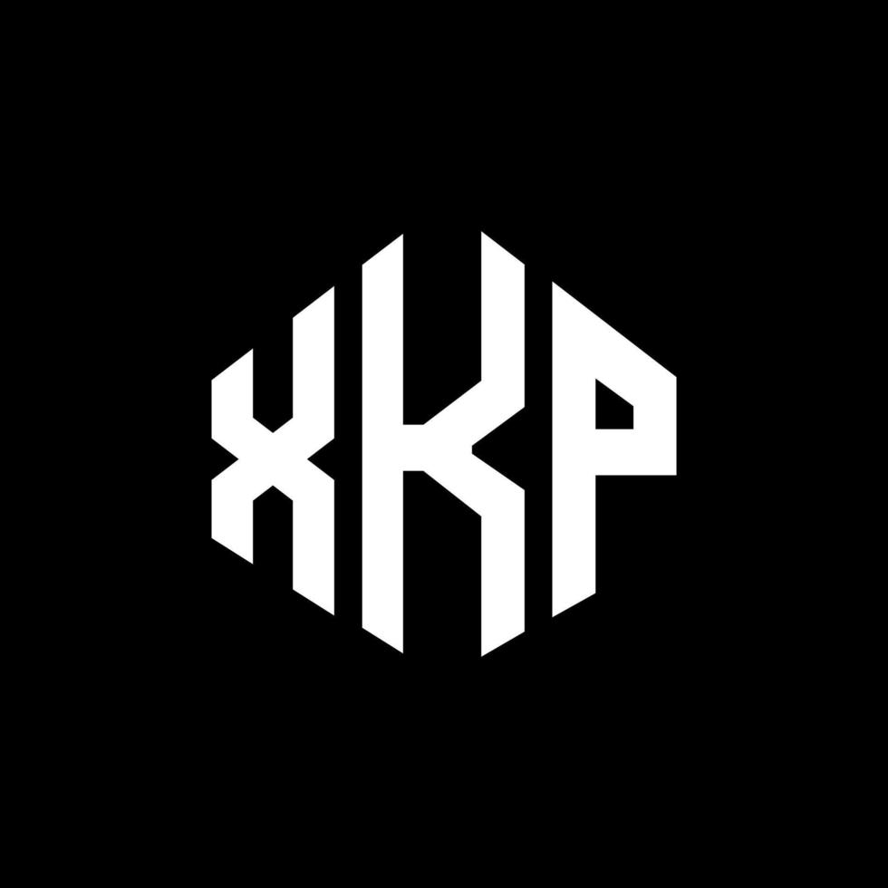 design de logotipo de carta xkp com forma de polígono. polígono xkp e design de logotipo em forma de cubo. xkp hexágono vector logotipo modelo cores brancas e pretas. monograma xkp, logotipo de negócios e imóveis.