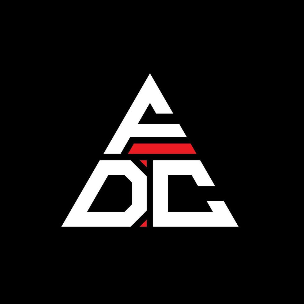 design de logotipo de letra triângulo fdc com forma de triângulo. monograma de design de logotipo de triângulo fdc. modelo de logotipo de vetor triângulo fdc com cor vermelha. logotipo triangular fdc logotipo simples, elegante e luxuoso.