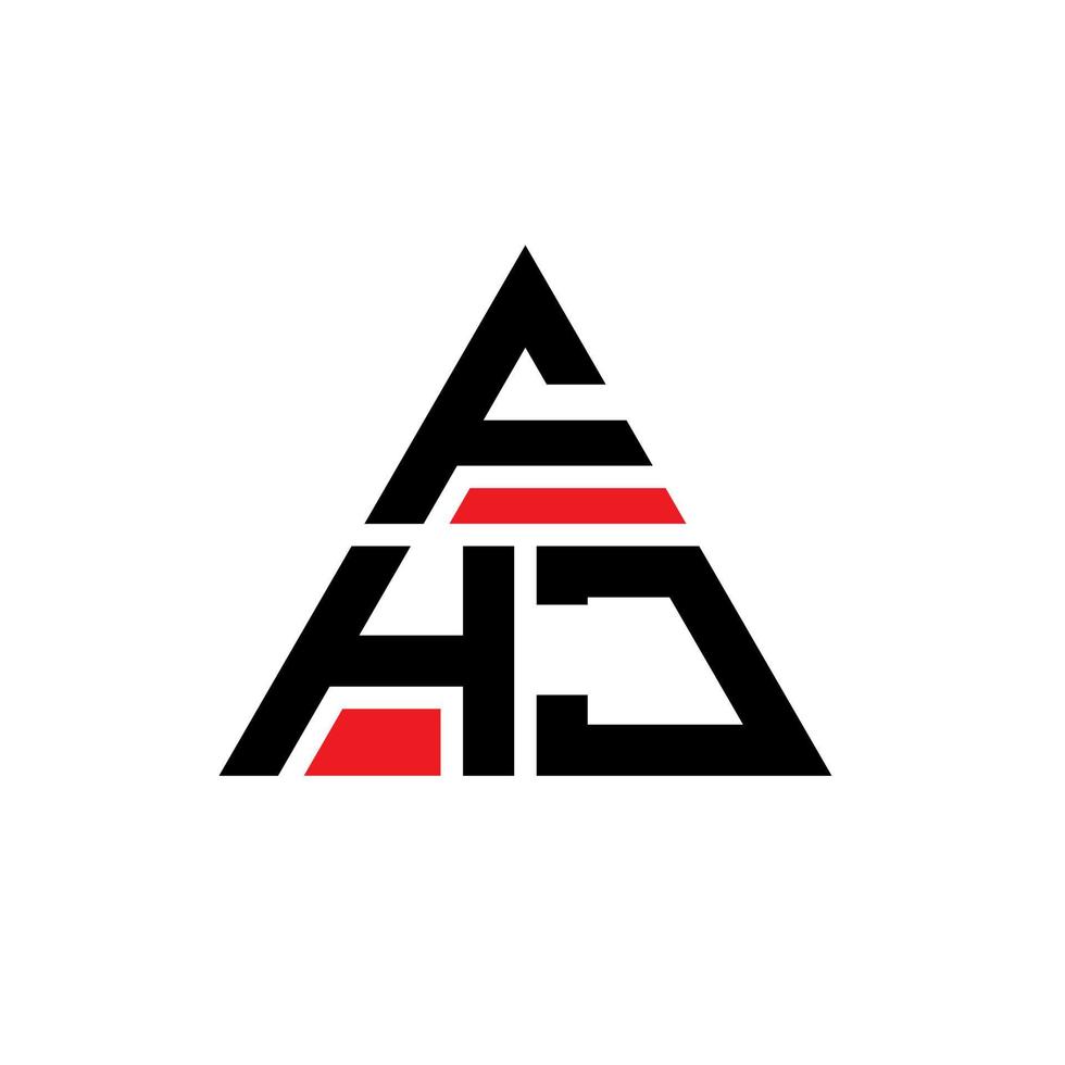 design de logotipo de letra triângulo fhj com forma de triângulo. monograma de design de logotipo de triângulo fhj. modelo de logotipo de vetor de triângulo fhj com cor vermelha. fhj logotipo triangular logotipo simples, elegante e luxuoso.