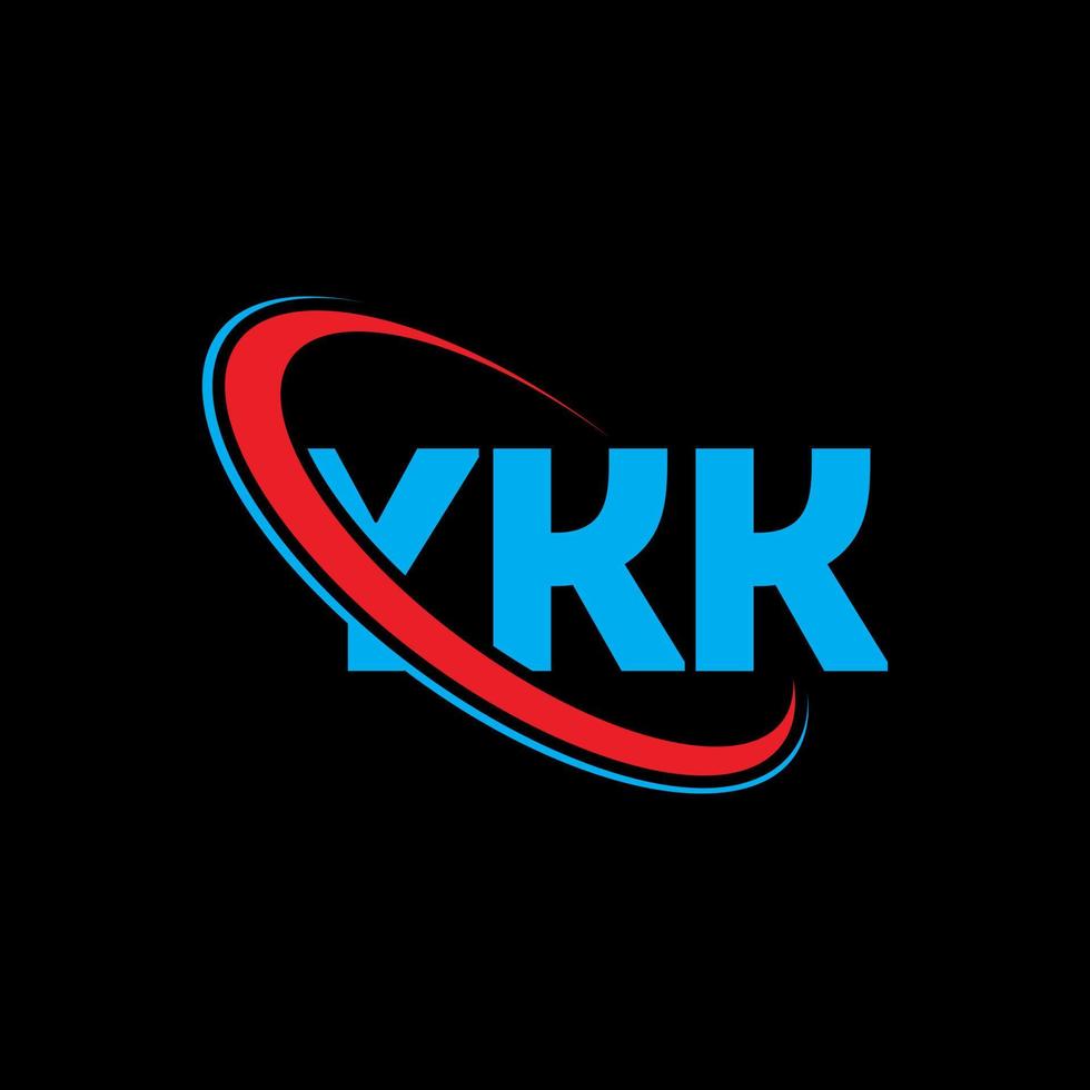 kk logo. kk carta. design de logotipo de carta ykk. iniciais ykk logotipo ligado com círculo e logotipo monograma maiúsculo. ykk tipografia para marca de tecnologia, negócios e imóveis. vetor