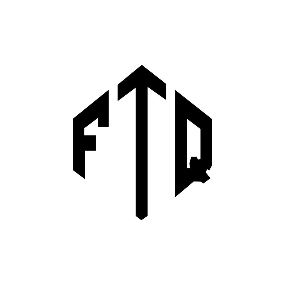 design de logotipo de letra ftq com forma de polígono. ftq polígono e design de logotipo em forma de cubo. modelo de logotipo de vetor hexágono ftq cores brancas e pretas. ftq monograma, logotipo de negócios e imóveis.