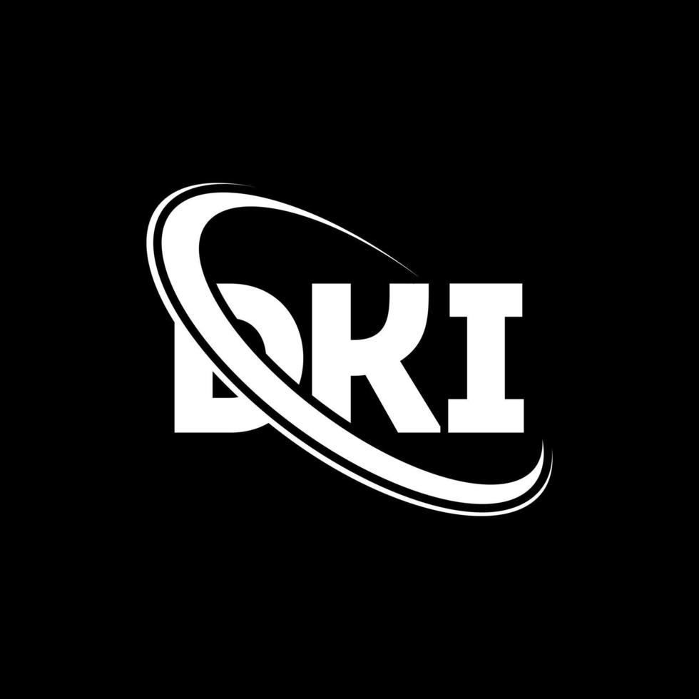 logotipo dki. carta dki. design de logotipo de letra dki. iniciais dki logotipo ligado com círculo e logotipo monograma maiúsculo. tipografia dki para marca de tecnologia, negócios e imóveis. vetor