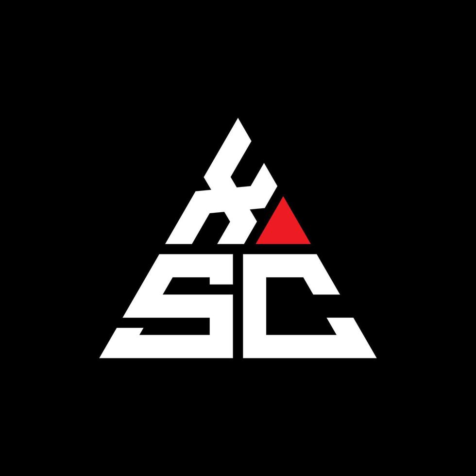 design de logotipo de letra de triângulo xsc com forma de triângulo. monograma de design de logotipo de triângulo xsc. modelo de logotipo de vetor de triângulo xsc com cor vermelha. xsc logotipo triangular logotipo simples, elegante e luxuoso.