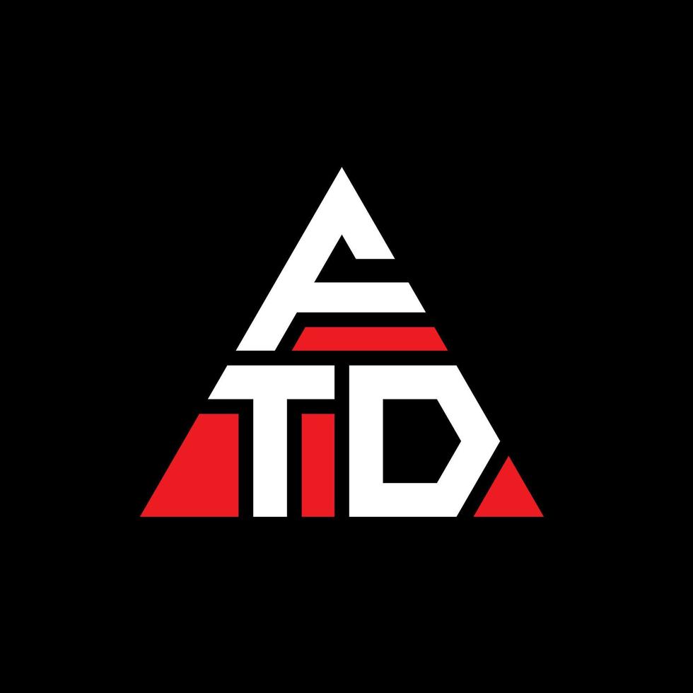 design de logotipo de letra triângulo ftd com forma de triângulo. monograma de design de logotipo de triângulo ftd. modelo de logotipo de vetor de triângulo ftd com cor vermelha. logotipo triangular ftd logotipo simples, elegante e luxuoso.