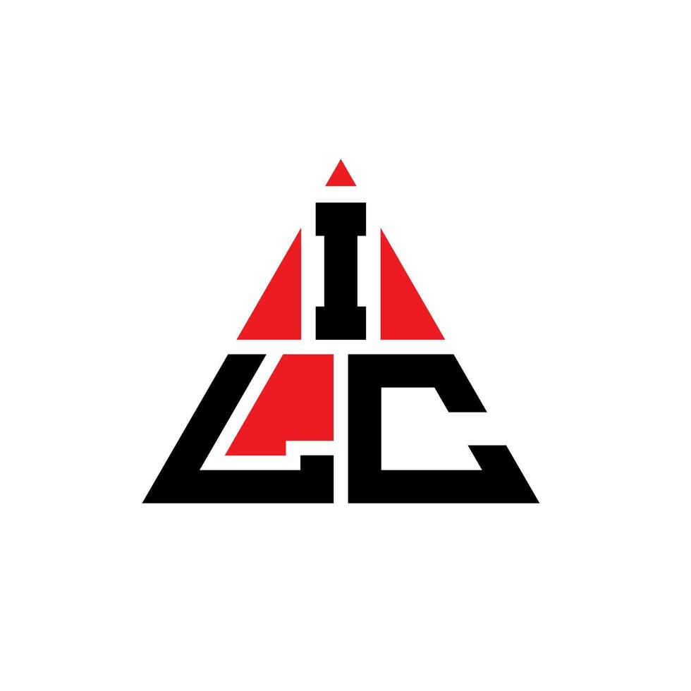 design de logotipo de letra triângulo ilc com forma de triângulo. monograma de design de logotipo de triângulo ilc. modelo de logotipo de vetor de triângulo ilc com cor vermelha. ilc logotipo triangular logotipo simples, elegante e luxuoso.