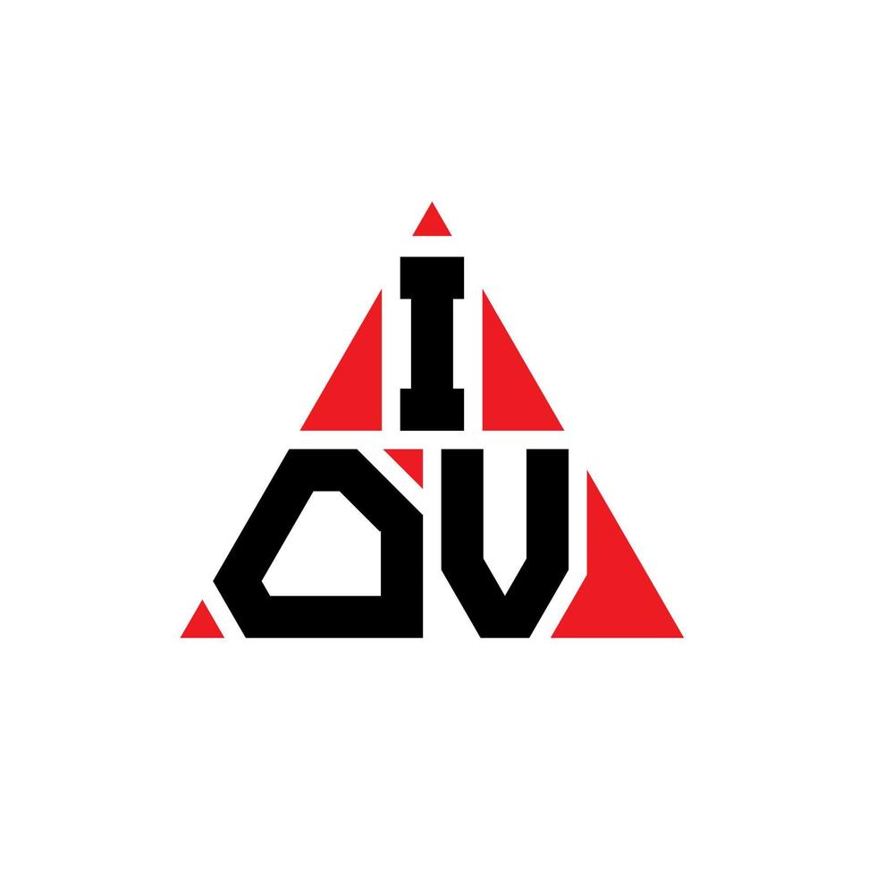 design de logotipo de letra triângulo iov com forma de triângulo. monograma de design de logotipo de triângulo iov. modelo de logotipo de vetor de triângulo iov com cor vermelha. logotipo triangular iov logotipo simples, elegante e luxuoso.