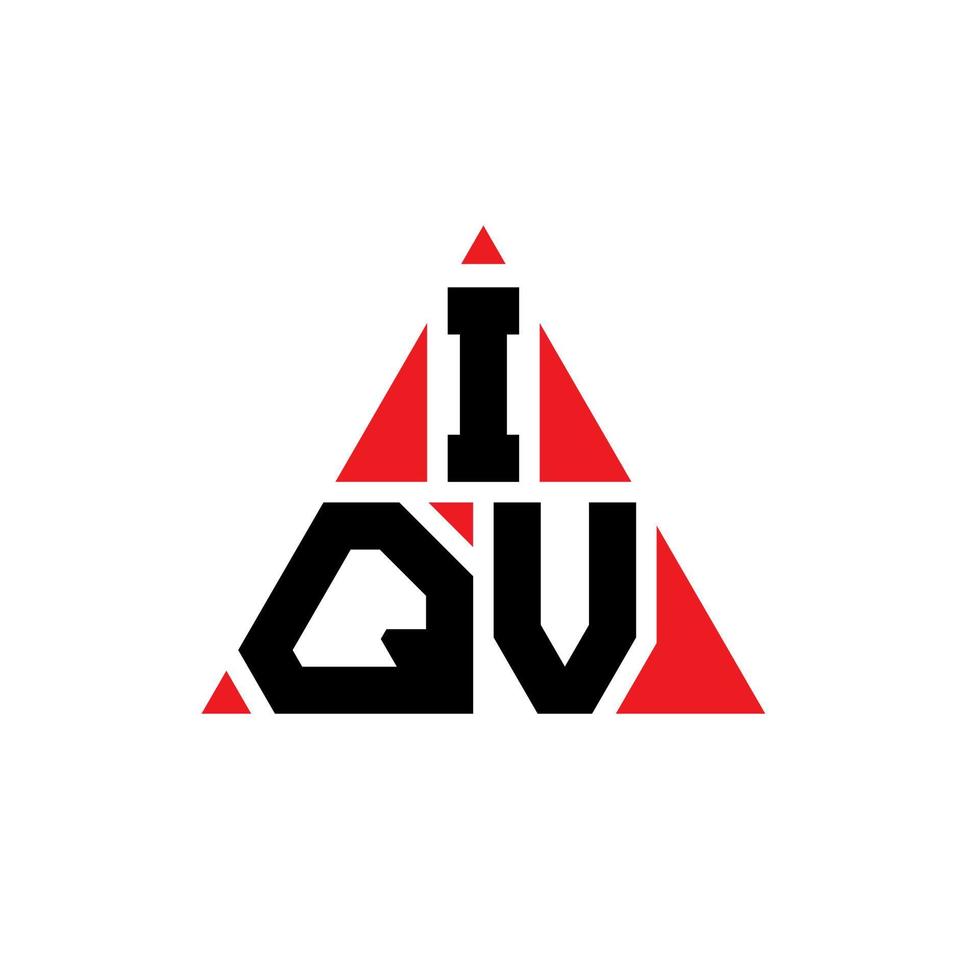 design de logotipo de letra de triângulo iqv com forma de triângulo. monograma de design de logotipo de triângulo iqv. modelo de logotipo de vetor de triângulo iqv com cor vermelha. logotipo triangular iqv logotipo simples, elegante e luxuoso.