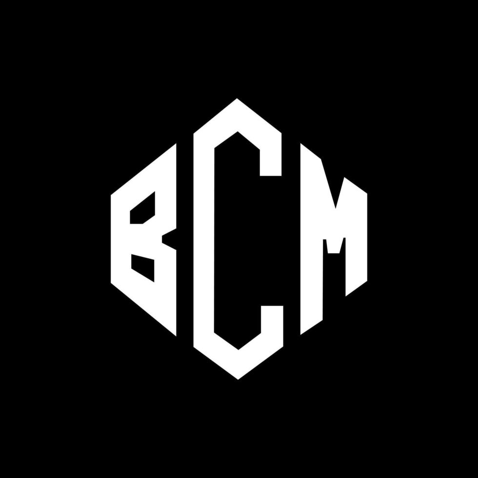 design de logotipo de letra bcm com forma de polígono. bcm polígono e design de logotipo em forma de cubo. modelo de logotipo de vetor hexágono bcm cores brancas e pretas. bcm monograma, logotipo de negócios e imóveis.