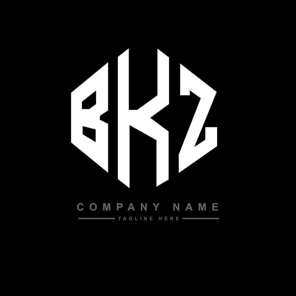 design de logotipo de letra bkz com forma de polígono. polígono bkz e design de logotipo em forma de cubo. modelo de logotipo de vetor hexágono bkz cores brancas e pretas. bkz monograma, logotipo de negócios e imóveis.