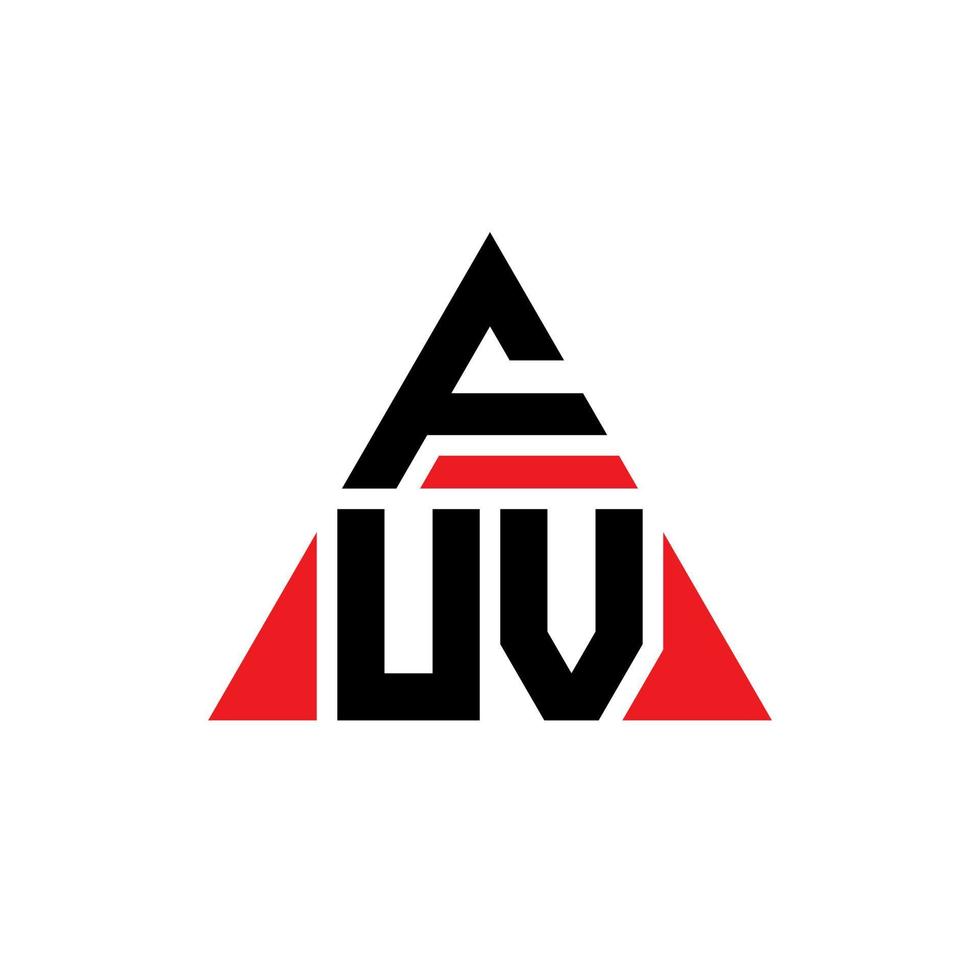 design de logotipo de letra de triângulo fuv com forma de triângulo. monograma de design de logotipo de triângulo fuv. modelo de logotipo de vetor de triângulo fuv com cor vermelha. logotipo triangular fuv logotipo simples, elegante e luxuoso.
