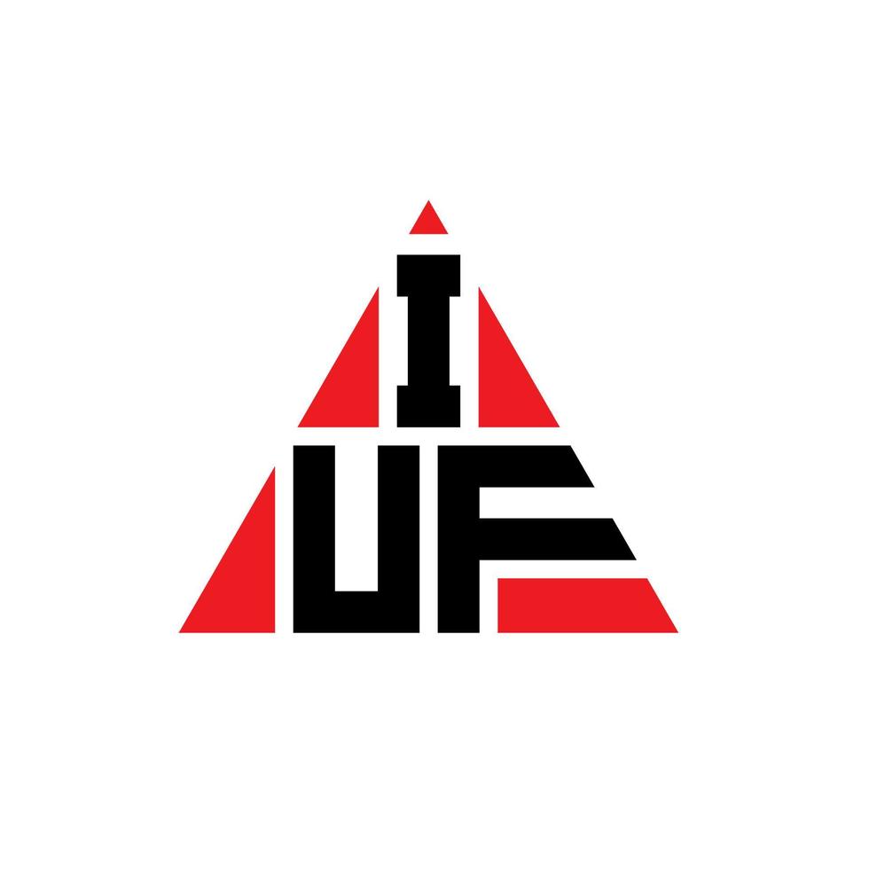 design de logotipo de letra triângulo iuf com forma de triângulo. monograma de design de logotipo de triângulo iuf. modelo de logotipo de vetor de triângulo iuf com cor vermelha. logotipo triangular iuf logotipo simples, elegante e luxuoso.