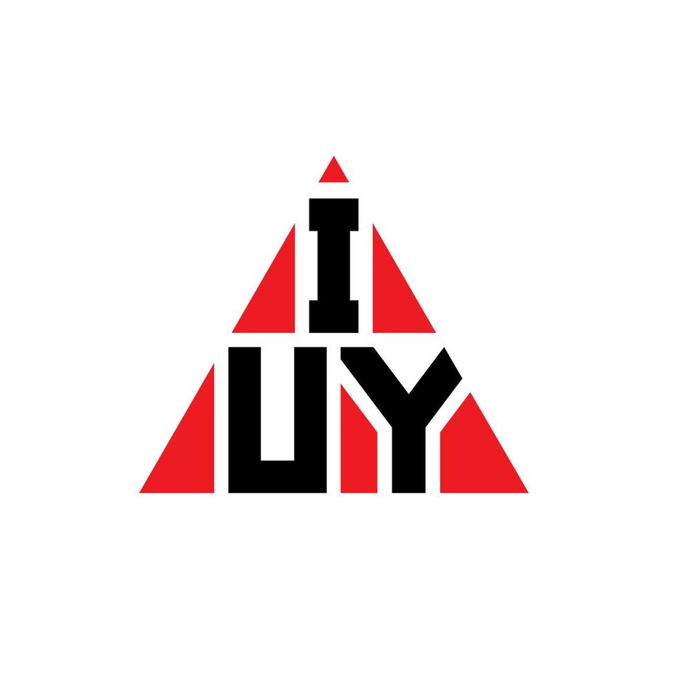 design de logotipo de letra de triângulo iuy com forma de triângulo. monograma de design de logotipo de triângulo iuy. modelo de logotipo de vetor de triângulo iuy com cor vermelha. iuy logotipo triangular logotipo simples, elegante e luxuoso.