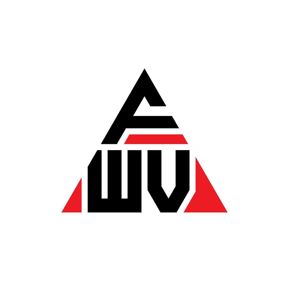 design de logotipo de letra triângulo fwv com forma de triângulo. monograma de design de logotipo de triângulo fwv. modelo de logotipo de vetor triângulo fwv com cor vermelha. logotipo triangular fwv logotipo simples, elegante e luxuoso.