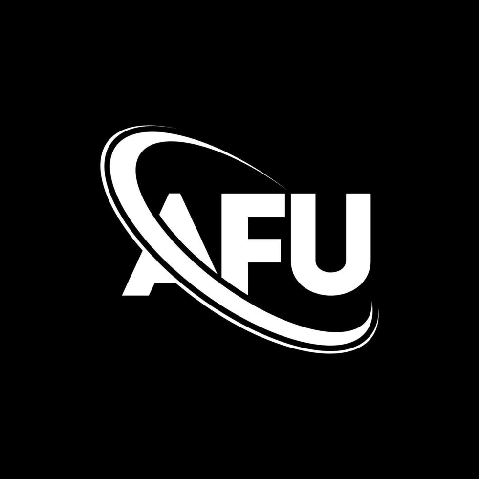 logotipo afu. carta afu. design de logotipo de carta afu. iniciais afu logotipo ligado com círculo e logotipo monograma maiúsculo. tipografia afu para marca de tecnologia, negócios e imóveis. vetor