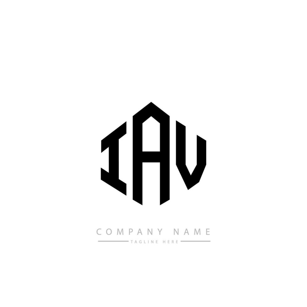 design de logotipo de carta iav com forma de polígono. iav polígono e design de logotipo em forma de cubo. modelo de logotipo de vetor hexágono iav cores brancas e pretas. iav monograma, logotipo de negócios e imóveis.