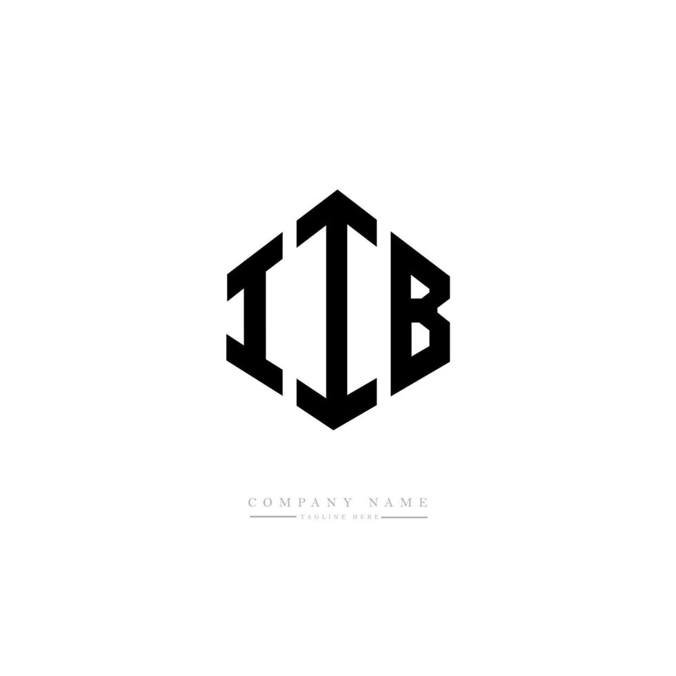 design de logotipo de carta iib com forma de polígono. iib polígono e design de logotipo em forma de cubo. iib hexágono modelo de logotipo de vetor cores brancas e pretas. iib monograma, logotipo comercial e imobiliário.