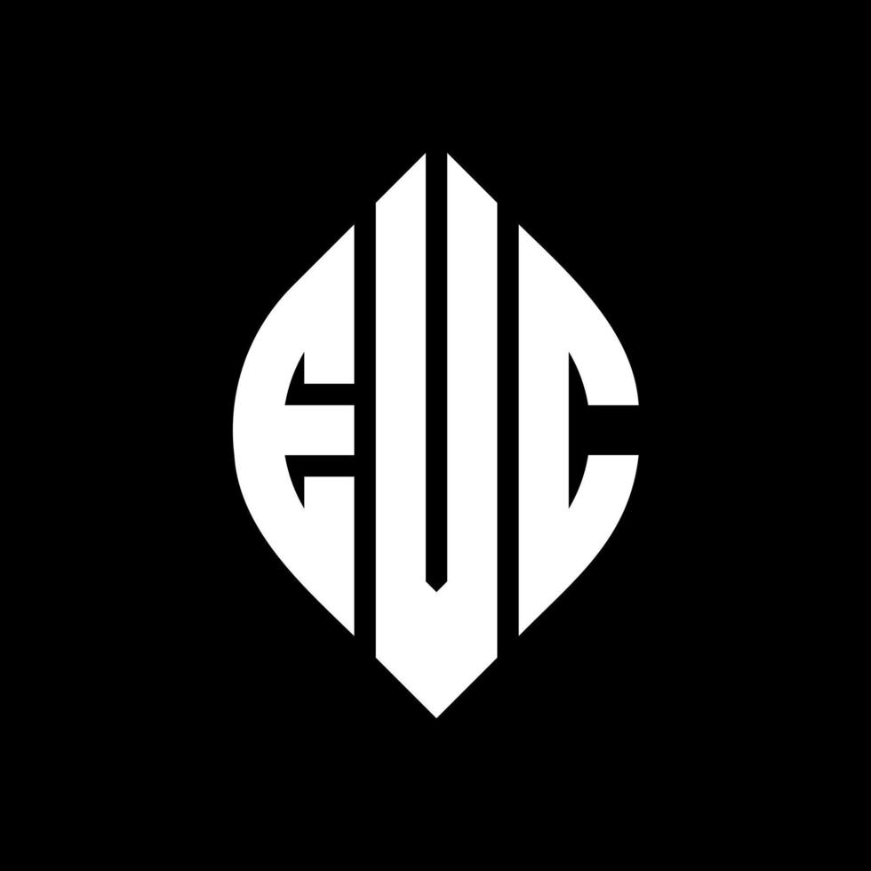 design de logotipo de carta de círculo evc com forma de círculo e elipse. letras de elipse evc com estilo tipográfico. as três iniciais formam um logotipo circular. evc círculo emblema abstrato monograma carta marca vetor. vetor