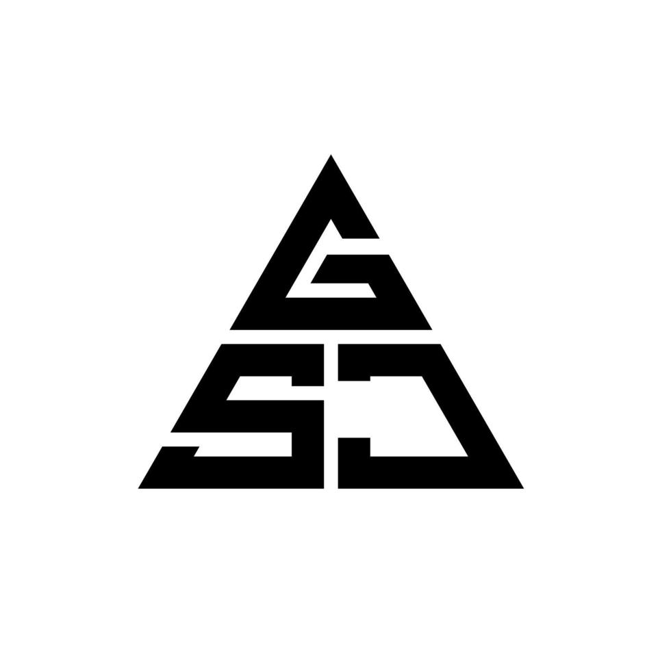 design de logotipo de letra de triângulo gsj com forma de triângulo. monograma de design de logotipo de triângulo gsj. modelo de logotipo de vetor de triângulo gsj com cor vermelha. logotipo triangular gsj logotipo simples, elegante e luxuoso.