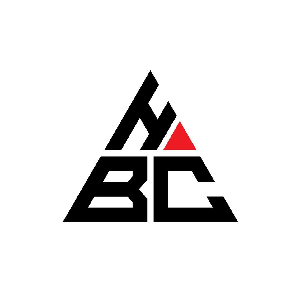 design de logotipo de letra de triângulo hbc com forma de triângulo. monograma de design de logotipo de triângulo hbc. modelo de logotipo de vetor de triângulo hbc com cor vermelha. hbc logotipo triangular logotipo simples, elegante e luxuoso.