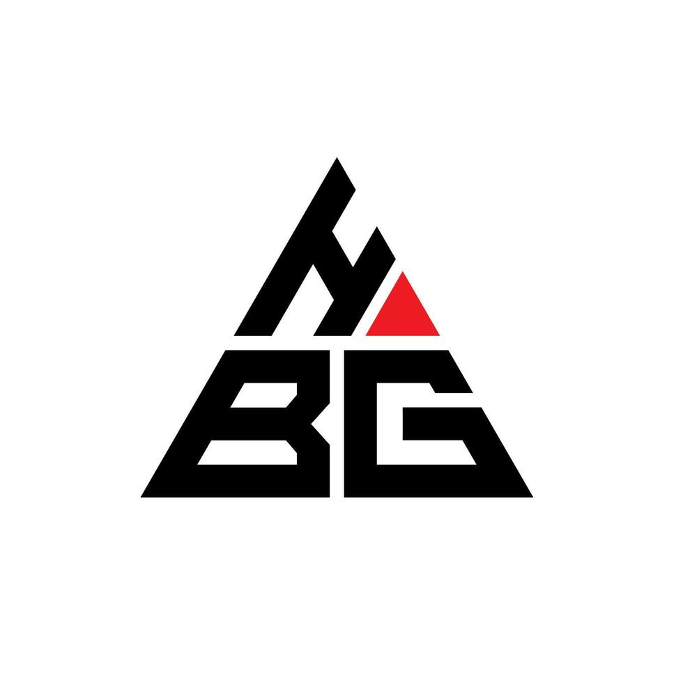 design de logotipo de letra triângulo hbg com forma de triângulo. monograma de design de logotipo de triângulo hbg. modelo de logotipo de vetor de triângulo hbg com cor vermelha. logotipo triangular hbg logotipo simples, elegante e luxuoso.