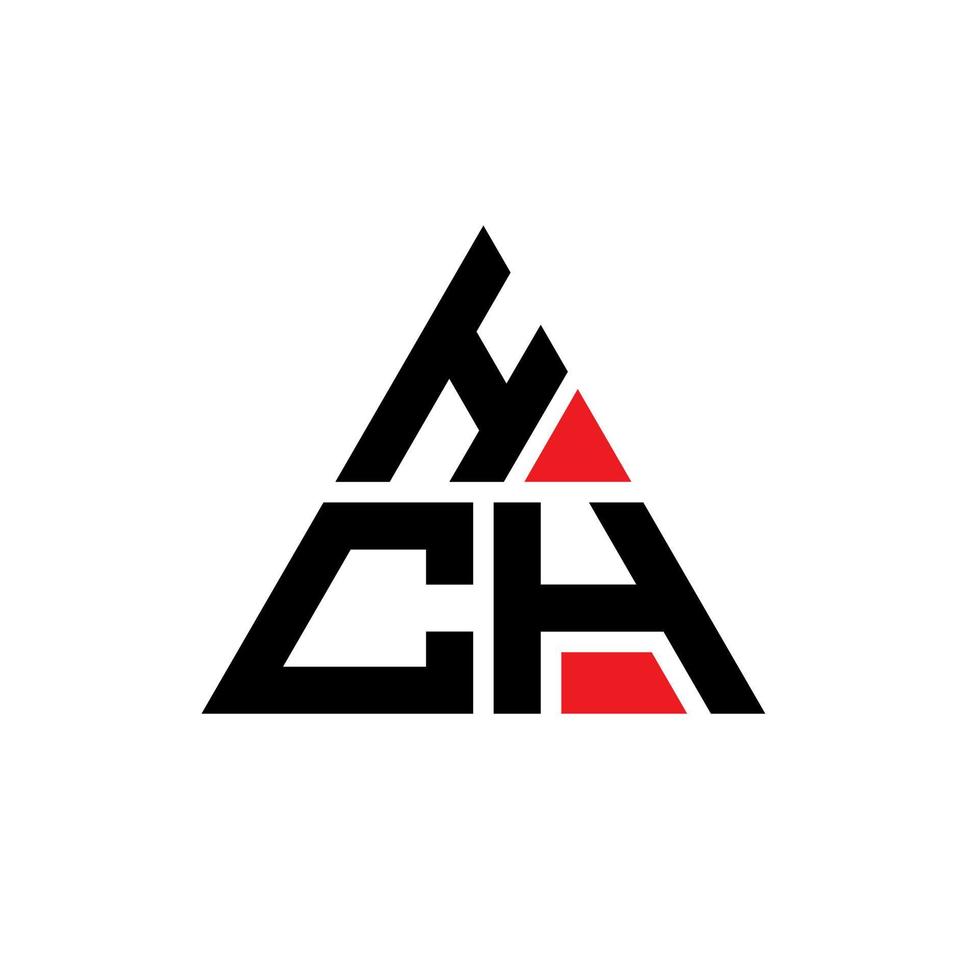 design de logotipo de letra triangular hch com forma de triângulo. monograma de design de logotipo de triângulo hch. modelo de logotipo de vetor de triângulo hch com cor vermelha. hch logotipo triangular logotipo simples, elegante e luxuoso.