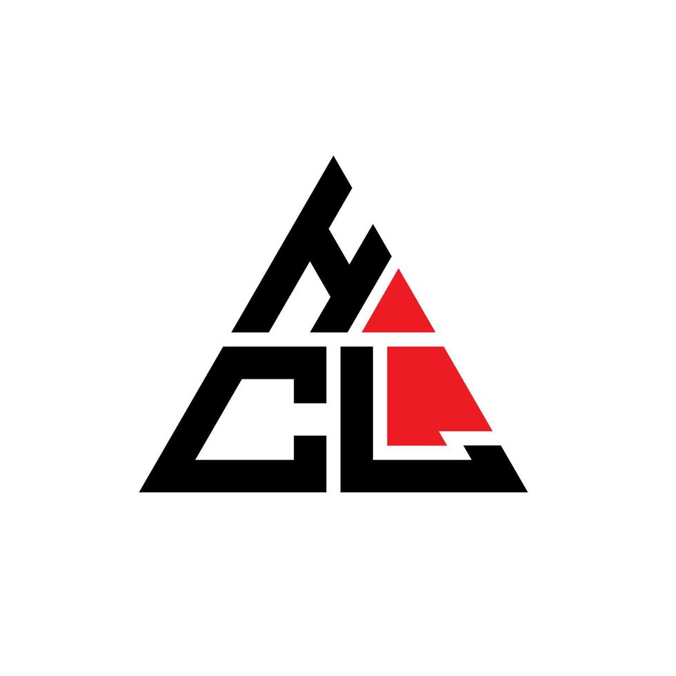 design de logotipo de letra triângulo hcl com forma de triângulo. monograma de design de logotipo de triângulo hcl. modelo de logotipo de vetor de triângulo hcl com cor vermelha. logotipo triangular hcl logotipo simples, elegante e luxuoso.