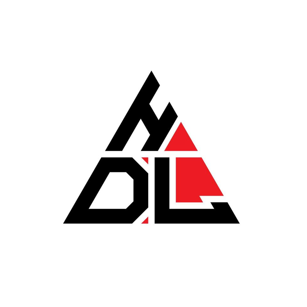 design de logotipo de letra triângulo hdl com forma de triângulo. monograma de design de logotipo de triângulo hdl. modelo de logotipo de vetor de triângulo hdl com cor vermelha. logotipo triangular hdl logotipo simples, elegante e luxuoso.