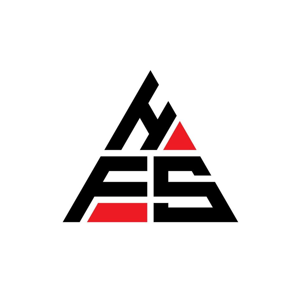 design de logotipo de letra de triângulo hfs com forma de triângulo. monograma de design de logotipo de triângulo hfs. modelo de logotipo de vetor de triângulo hfs com cor vermelha. logotipo triangular hfs logotipo simples, elegante e luxuoso.