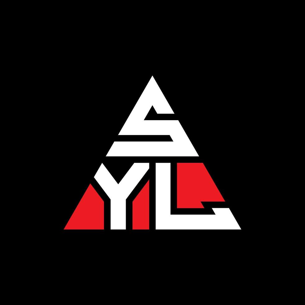 design de logotipo de letra triângulo syl com forma de triângulo. monograma de design de logotipo de triângulo syl. modelo de logotipo de vetor syl triângulo com cor vermelha. syl logo triangular logo simples, elegante e luxuoso.