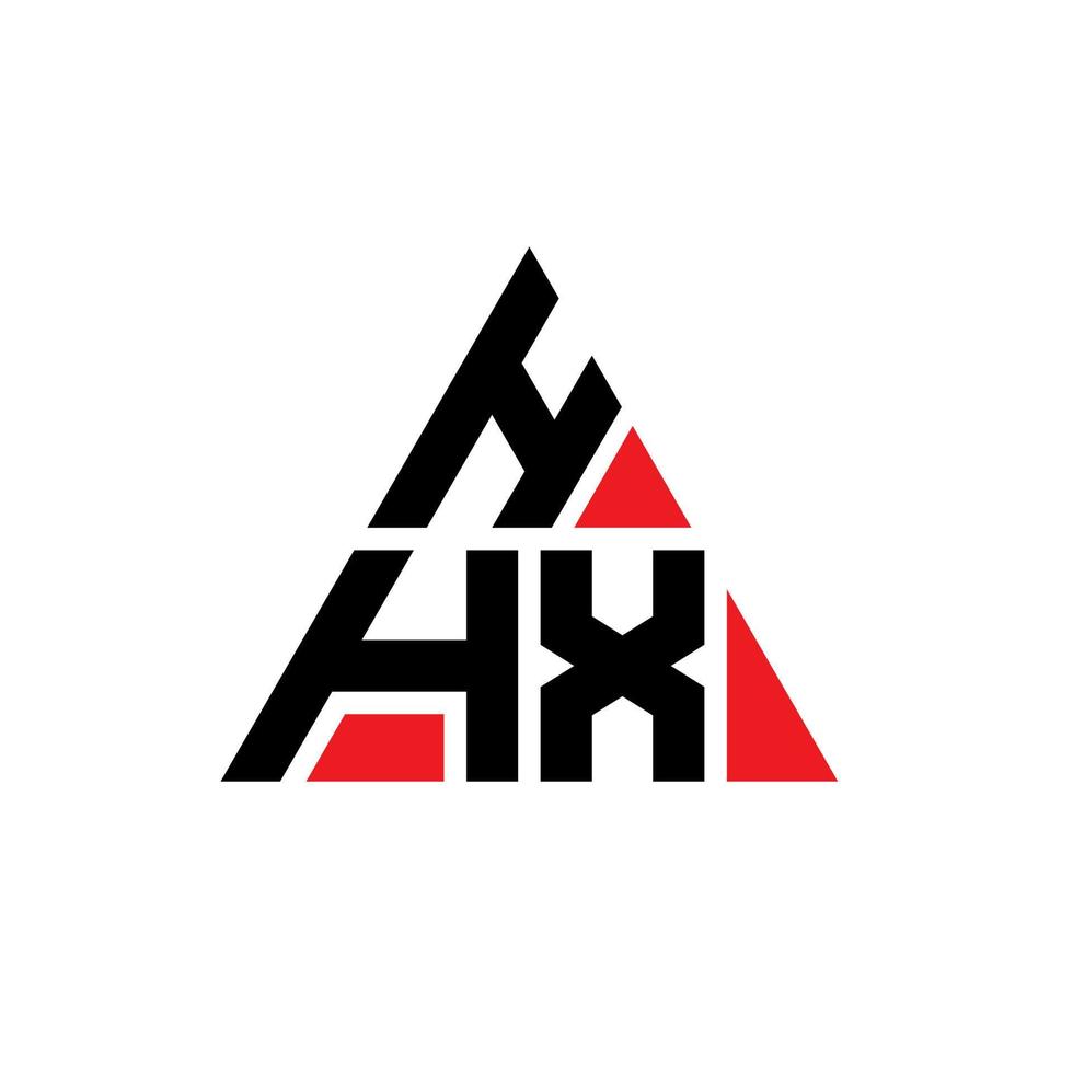 hhx design de logotipo de letra de triângulo com forma de triângulo. monograma de design de logotipo de triângulo hhx. modelo de logotipo de vetor de triângulo hhx com cor vermelha. hhx logotipo triangular logotipo simples, elegante e luxuoso.