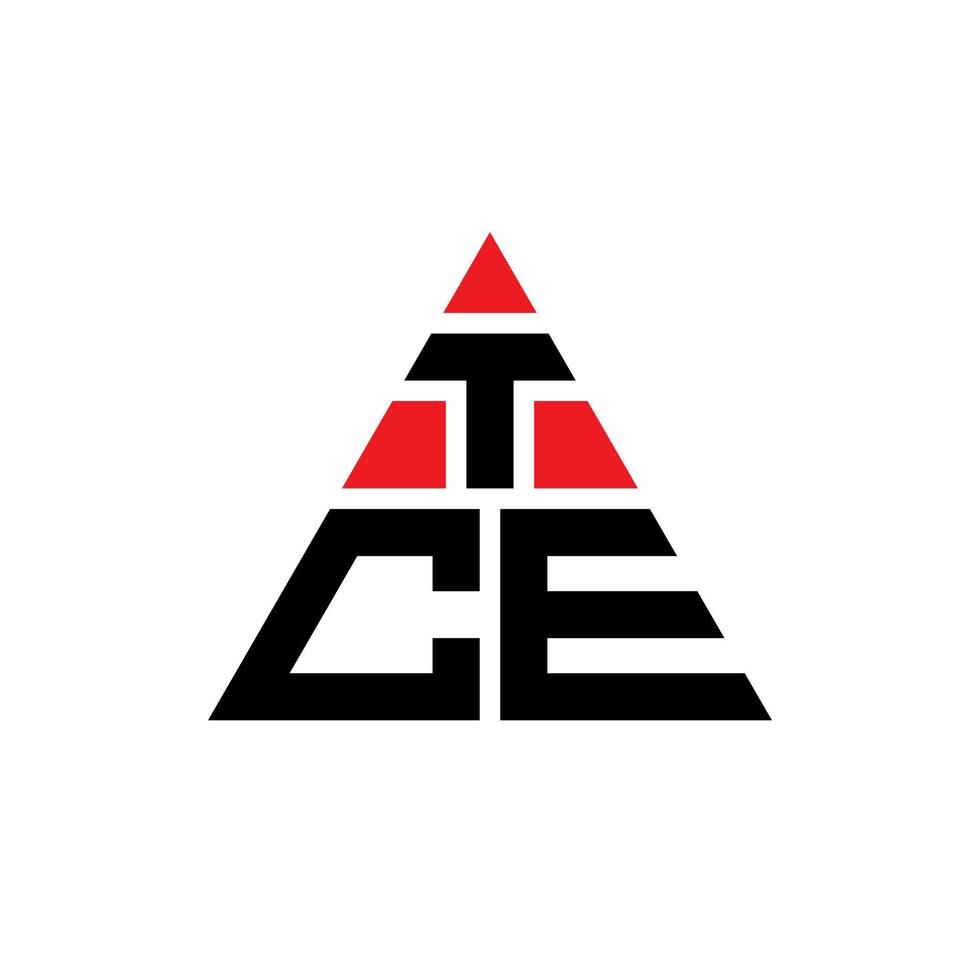 design de logotipo de letra triângulo tce com forma de triângulo. monograma de design de logotipo de triângulo tce. modelo de logotipo de vetor triângulo tce com cor vermelha. tce logotipo triangular logotipo simples, elegante e luxuoso.