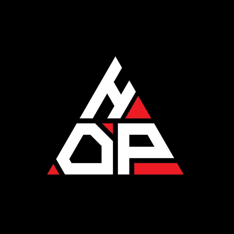 design de logotipo de letra de triângulo de lúpulo com forma de triângulo. monograma de design de logotipo de triângulo de lúpulo. modelo de logotipo de vetor de triângulo de lúpulo com cor vermelha. hop logotipo triangular logotipo simples, elegante e luxuoso.