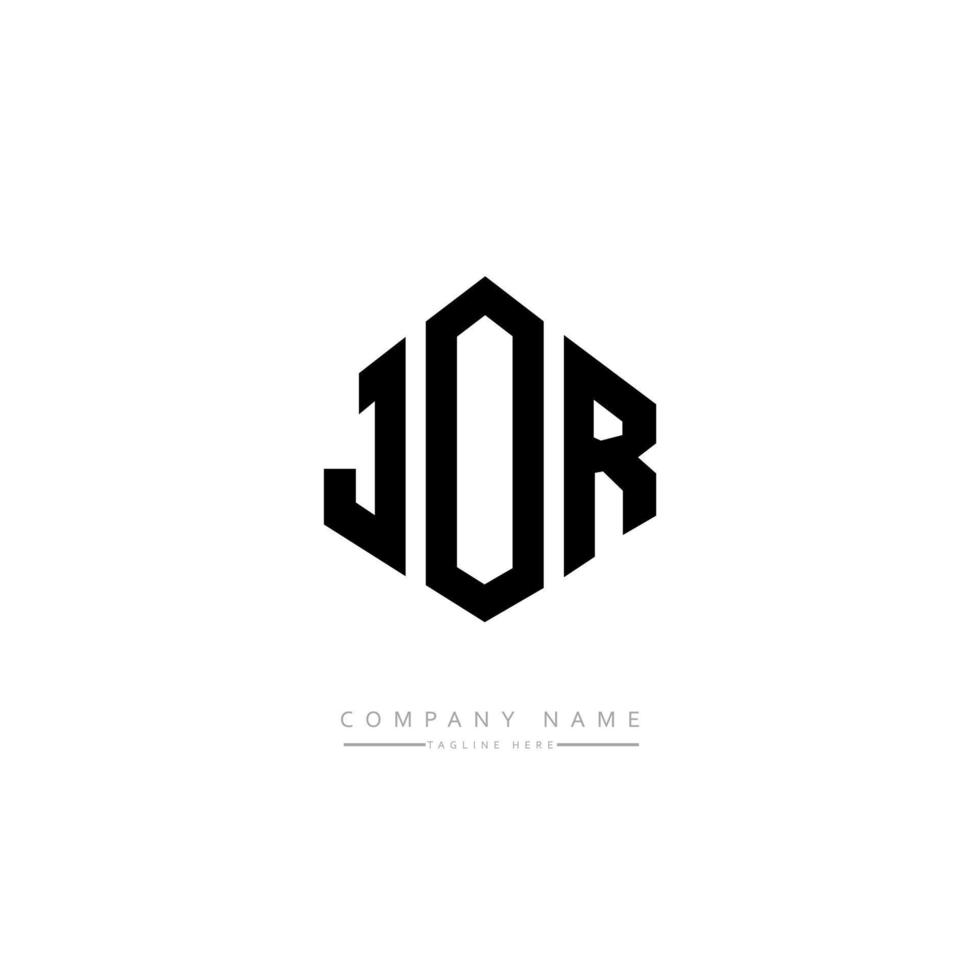 design de logotipo de carta jor com forma de polígono. jor polígono e design de logotipo em forma de cubo. jor hexágono modelo de logotipo de vetor cores brancas e pretas. jor monograma, logotipo de negócios e imóveis.