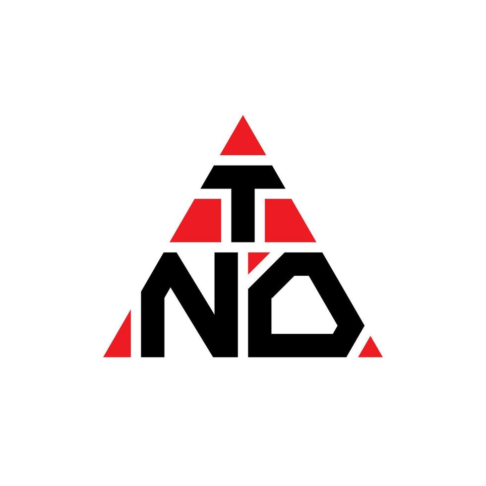 design de logotipo de letra de triângulo tno com forma de triângulo. monograma de design de logotipo de triângulo tno. modelo de logotipo de vetor de triângulo tno com cor vermelha. tno logotipo triangular logotipo simples, elegante e luxuoso.