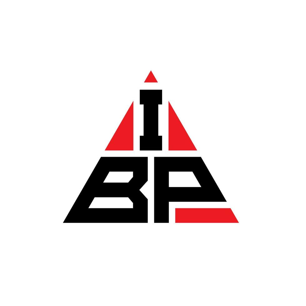 design de logotipo de letra de triângulo ibp com forma de triângulo. monograma de design de logotipo de triângulo ibp. modelo de logotipo de vetor ibp triângulo com cor vermelha. logotipo triangular ibp logotipo simples, elegante e luxuoso.