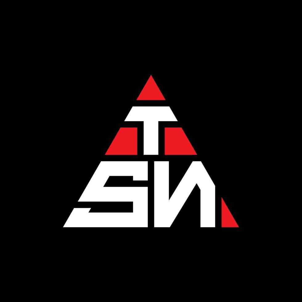 design de logotipo de letra de triângulo tsn com forma de triângulo. monograma de design de logotipo de triângulo tsn. modelo de logotipo de vetor de triângulo tsn com cor vermelha. logotipo triangular tsn logotipo simples, elegante e luxuoso.