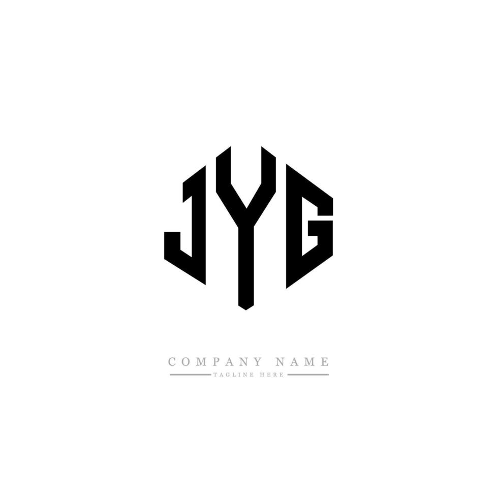 design de logotipo de carta jyg com forma de polígono. Jyg polígono e design de logotipo em forma de cubo. jyg hexágono modelo de logotipo de vetor cores brancas e pretas. jyg monograma, logotipo de negócios e imóveis.