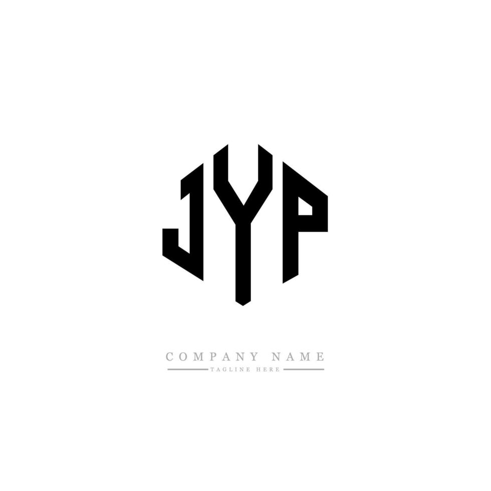 design de logotipo de carta jyp com forma de polígono. jyp polígono e design de logotipo em forma de cubo. jyp hexagon vector logo template cores brancas e pretas. monograma jyp, logotipo de negócios e imóveis.