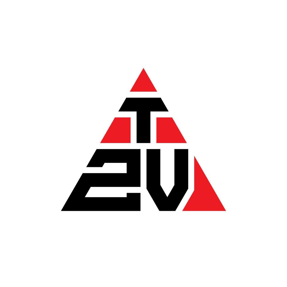 design de logotipo de letra de triângulo tzv com forma de triângulo. monograma de design de logotipo de triângulo tzv. modelo de logotipo de vetor de triângulo tzv com cor vermelha. logotipo triangular tzv logotipo simples, elegante e luxuoso.