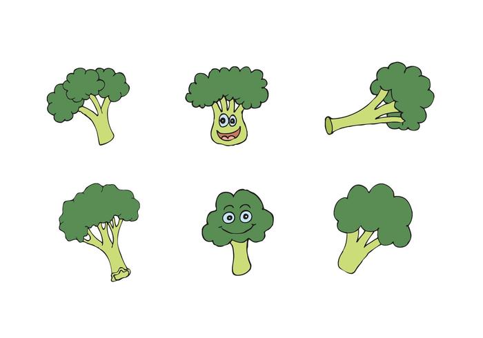 Série de vetores isolados de brócolis grátis