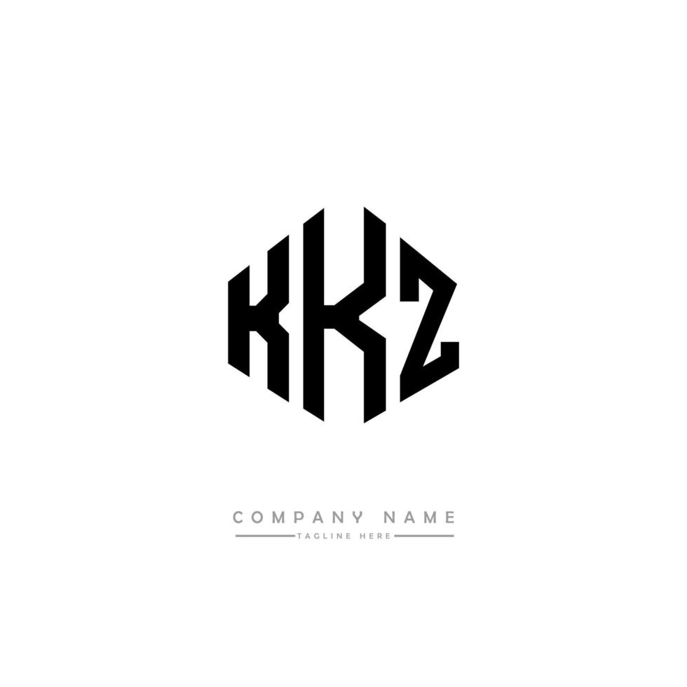 design de logotipo de letra kkz com forma de polígono. kkz polígono e design de logotipo em forma de cubo. kkz modelo de logotipo de vetor hexágono cores brancas e pretas. kkz monograma, logotipo de negócios e imóveis.