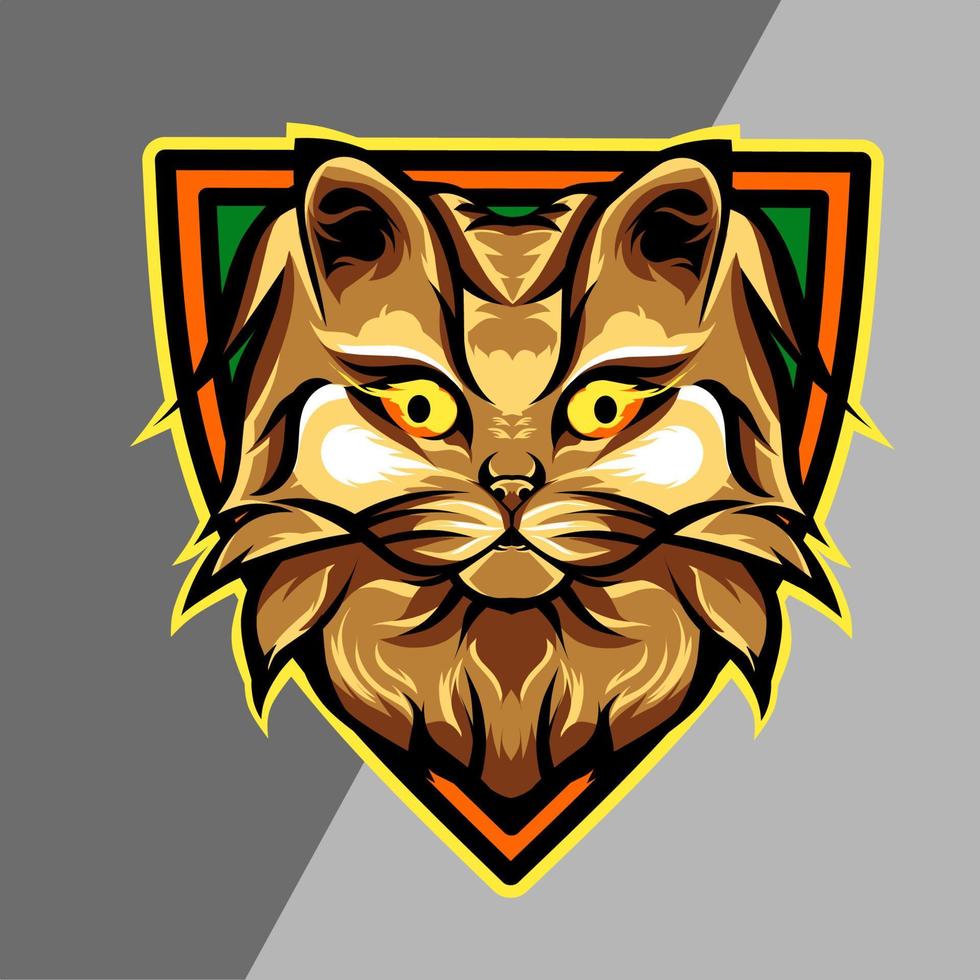 logotipo esport, ilustração vetorial animal gato vetor