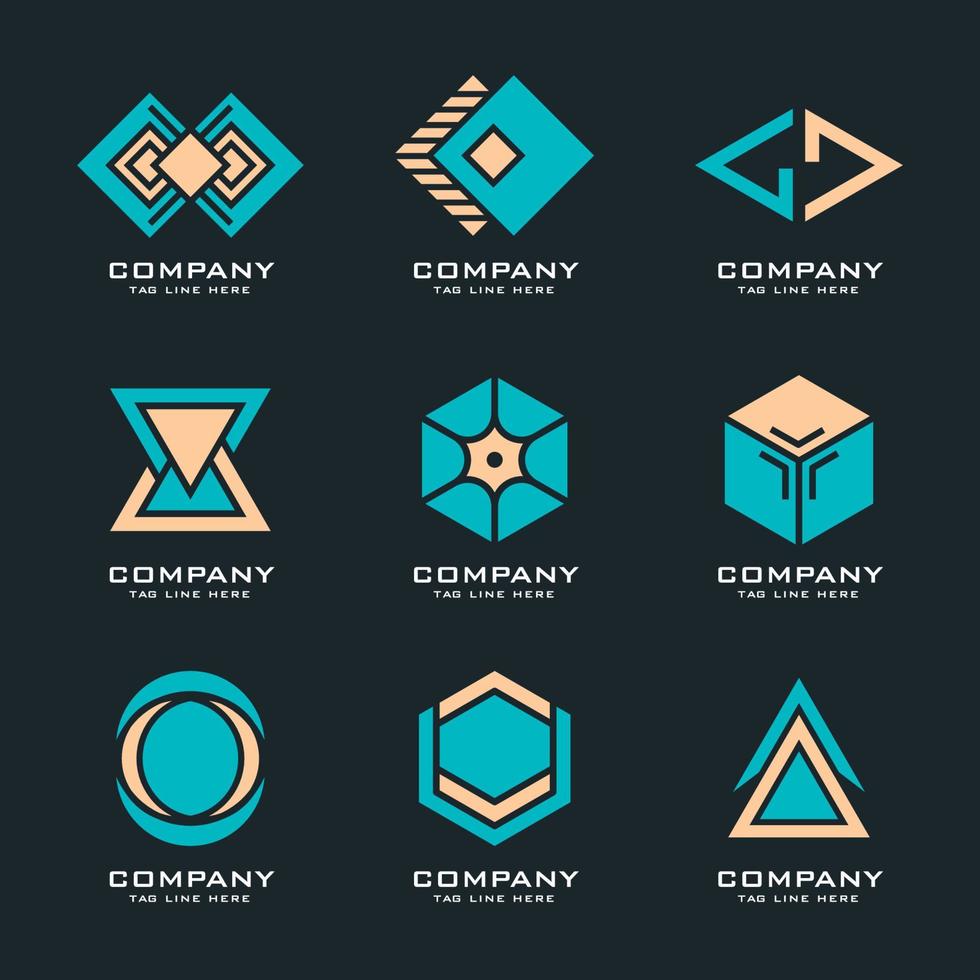 coleção de conjunto de logotipo abstrato. abstrato geométrico vetor