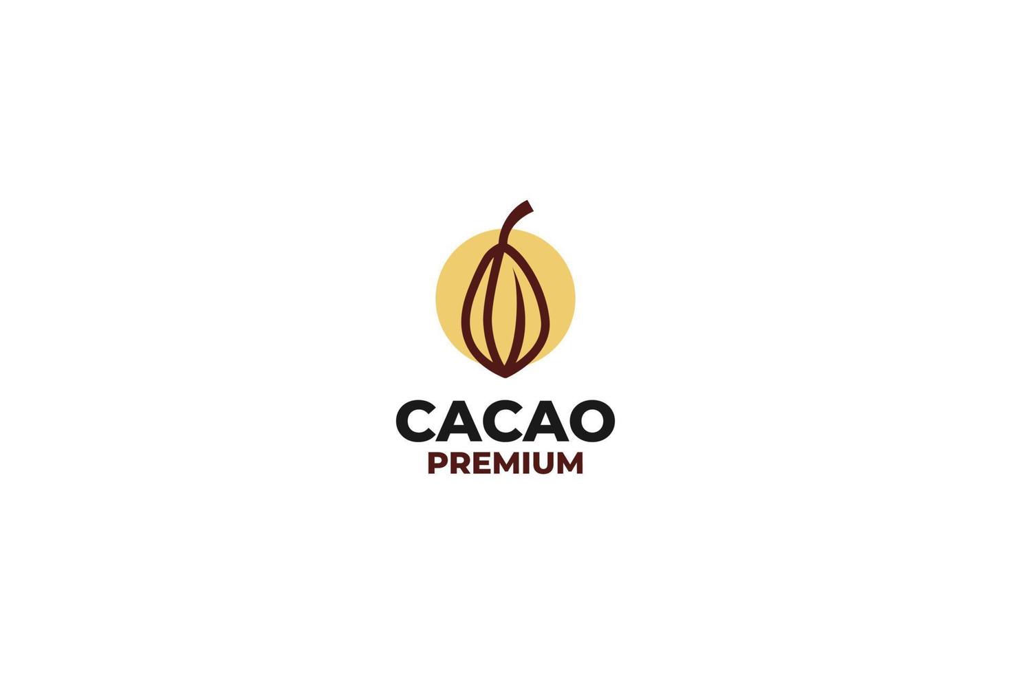 ideia de ilustração de modelo de vetor de design de ícone de logotipo de cacau plano