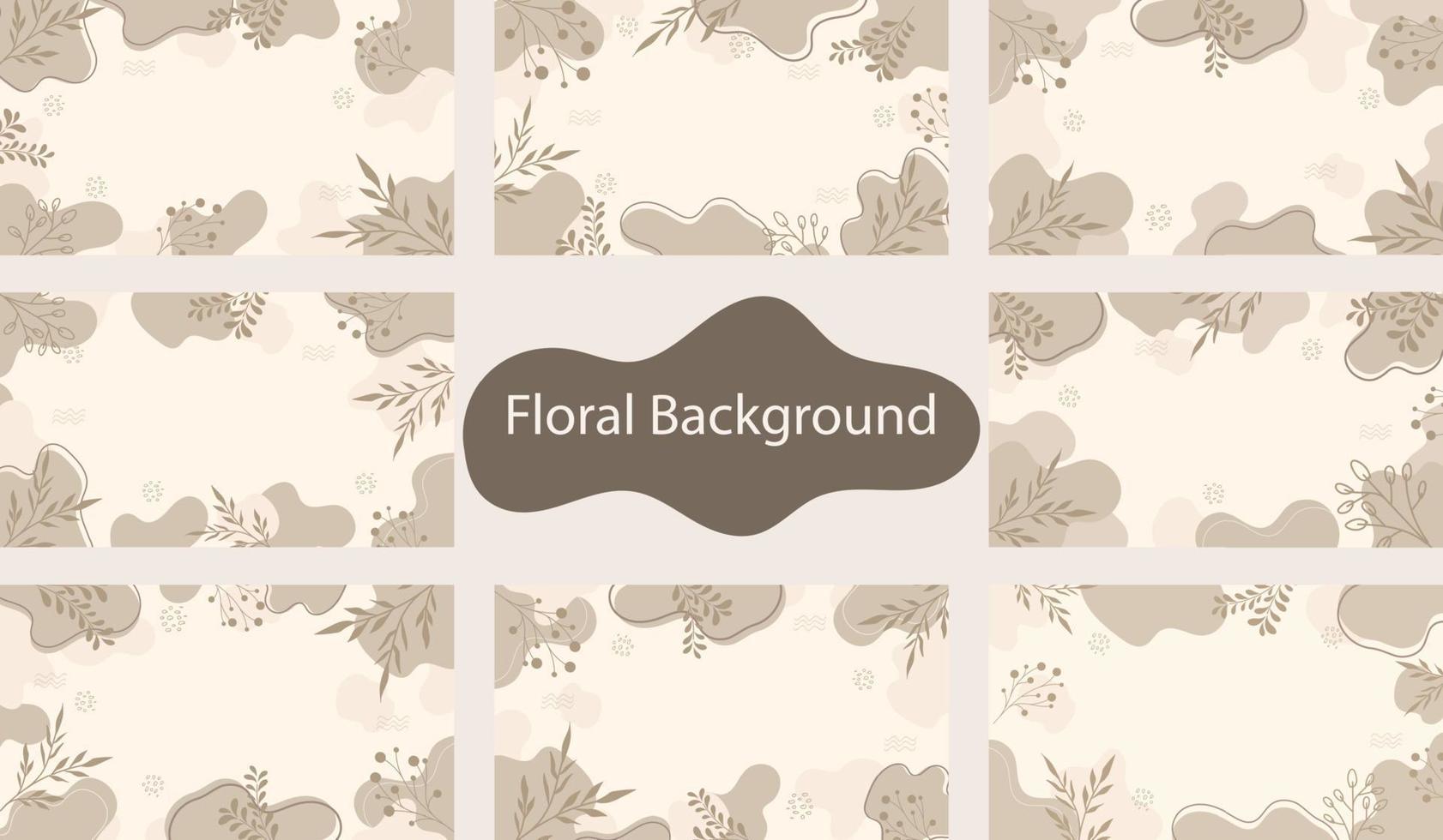 flor floral abstrata com fundo de formas orgânicas, ilustração de cor de tom de terra floral vetor