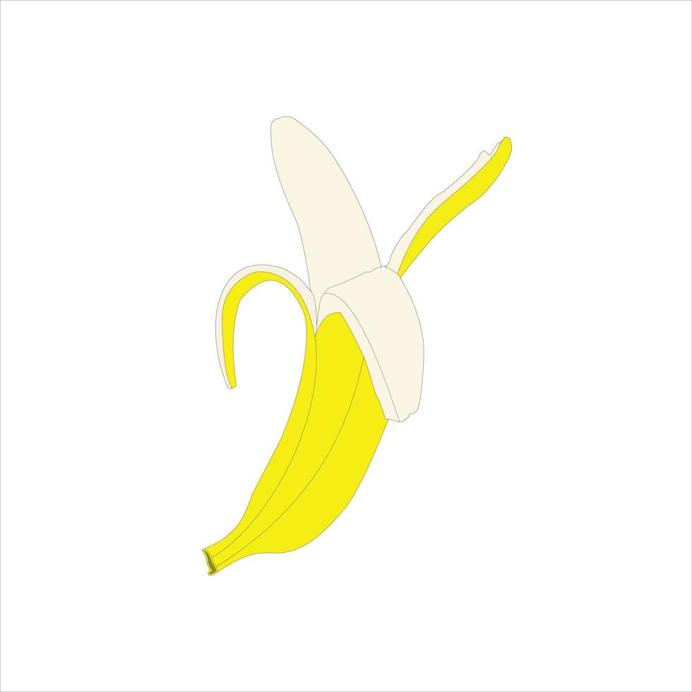 ilustração de banana em fundo branco, a melhor ilustração vetorial de banana do cartunista vetor