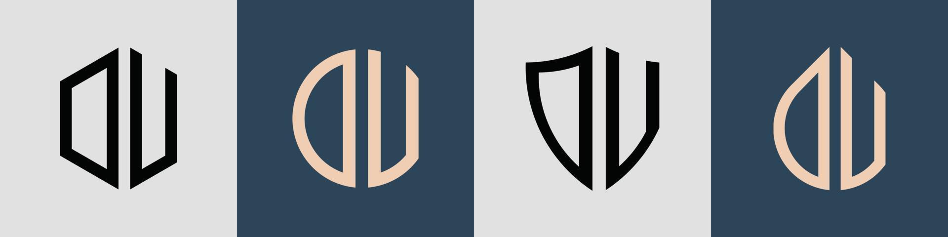 pacote de designs de logotipo dv de letras iniciais simples criativas. vetor