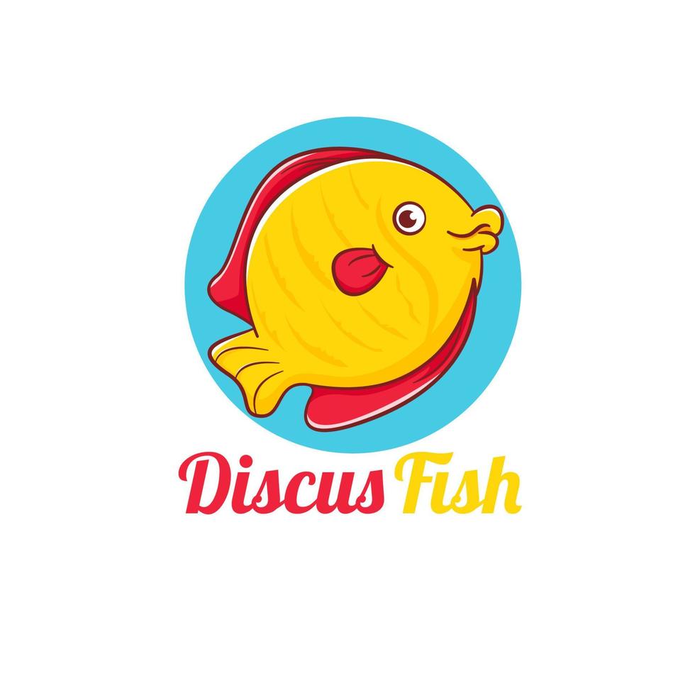 discutir a ilustração do logotipo dos desenhos animados de peixe vetor