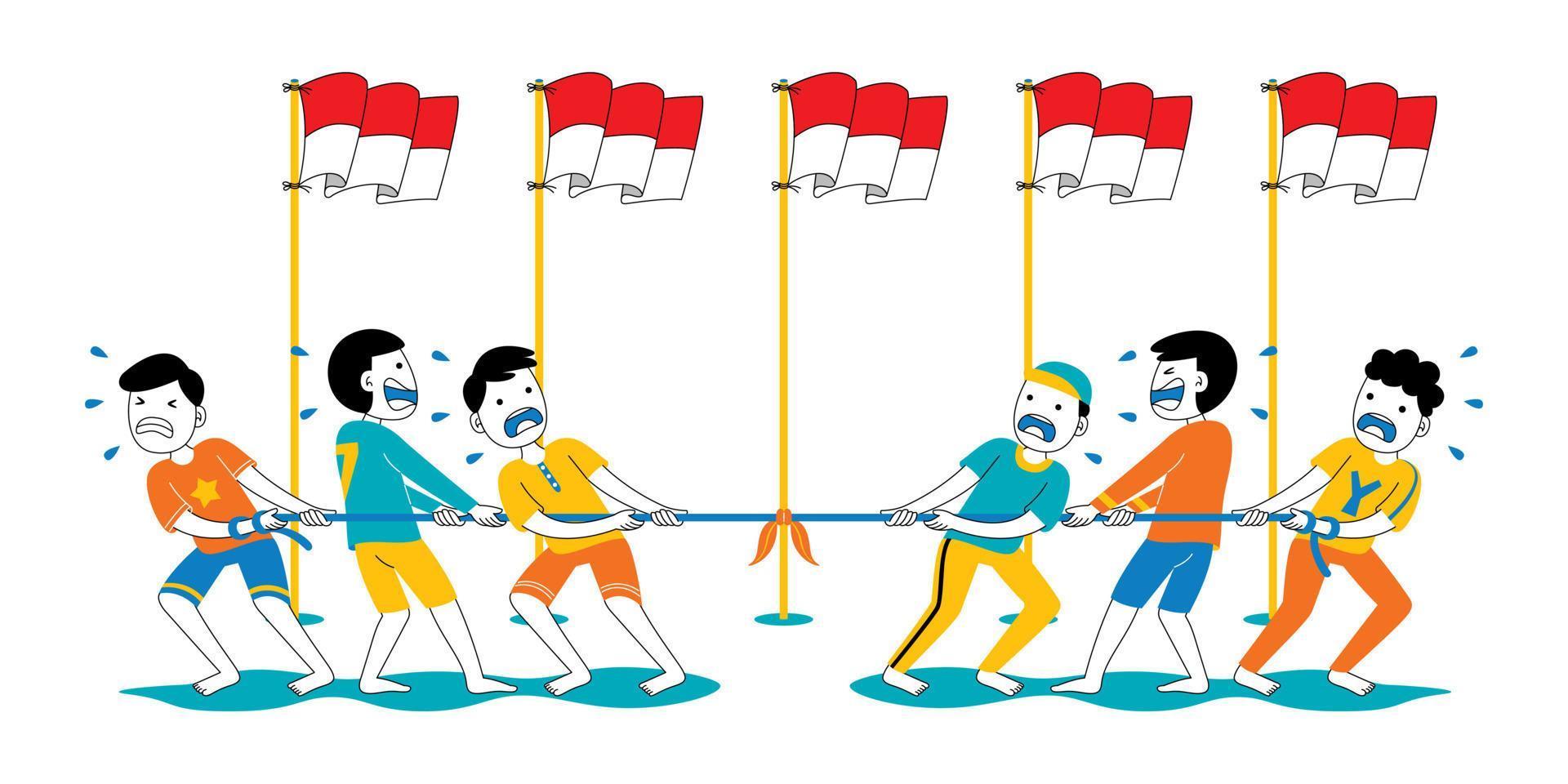 ilustração em vetor dia da independência da indonésia